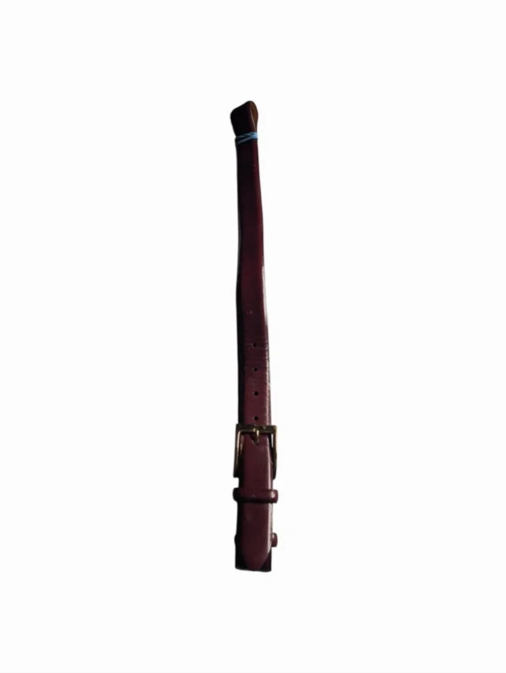 Mens Colehaan Burgundy Leather Belt with Brass Buckle